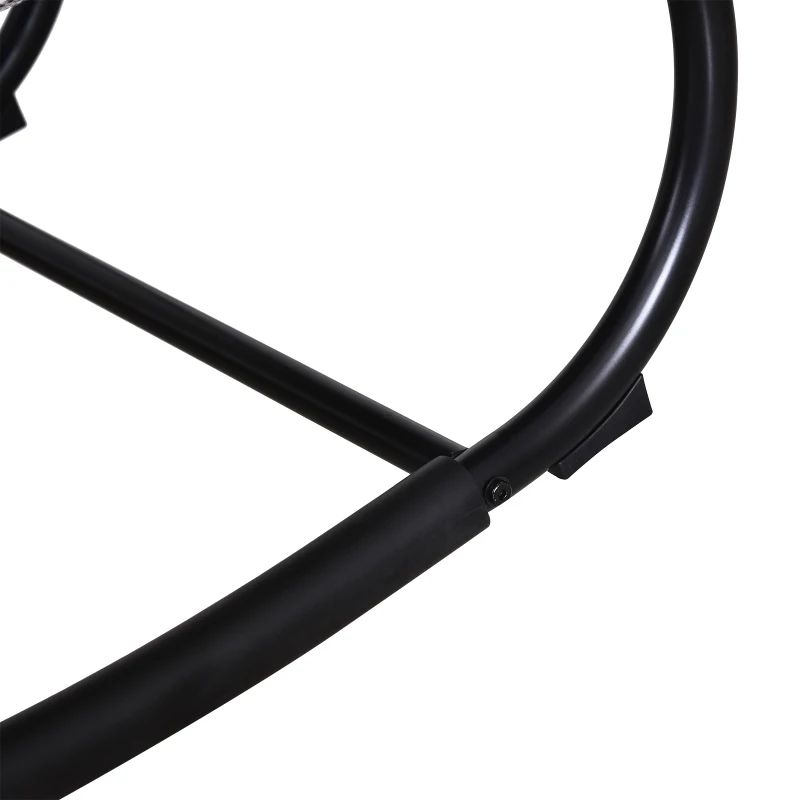 Outsunny Patio Texteline Rocking Lounge Chair Zero Gravity Rocker Outdoor Recliner Seat w/ Padded Pillow Grey