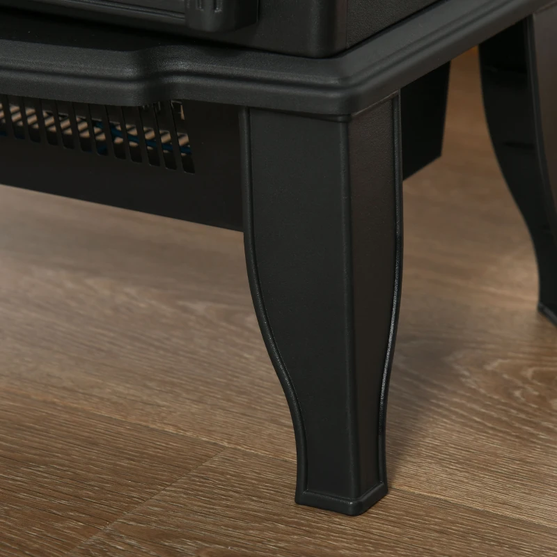 HOMCOM Electric Fireplace Stove, Freestanding Fireplace Heater, 750W/1500W, Black