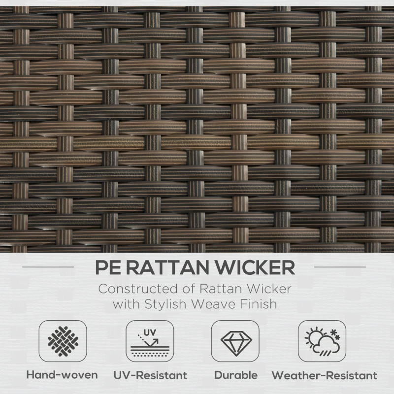 Outsunny 5 Pieces Wicker Patio Furniture Set with Cushions, Outdoor PE Rattan Sofa Set w/ Adjustable Chaise Lounge Chair, Storage Coffee Table, Ottomans, Dark Grey