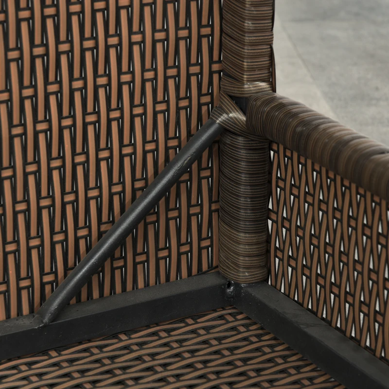 Outsunny 5 Pieces Wicker Patio Furniture Set with Cushions, Outdoor PE Rattan Sofa Set w/ Adjustable Chaise Lounge Chair, Storage Coffee Table, Ottomans, Dark Grey