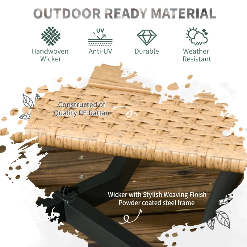 Outsunny 7 Pieces Outdoor Dining Set for 6, Wicker Rattan Patio Furniture Set, Patio Table and Chairs Set with Cushions, Plastic Wood Table Top, Conversation Set for Garden, Backyard, Deck, Tan