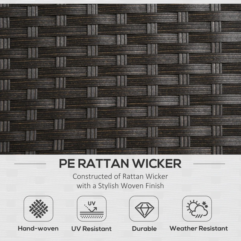 Outsunny 7 Piece Outdoor Patio Furniture Set with 4.75" Thick Cushions, Aluminum Frame Outdoor PE Rattan Wicker Sectional Sofa Set with Slat Wood Grain Plastic Top Coffee Table, Light Gray