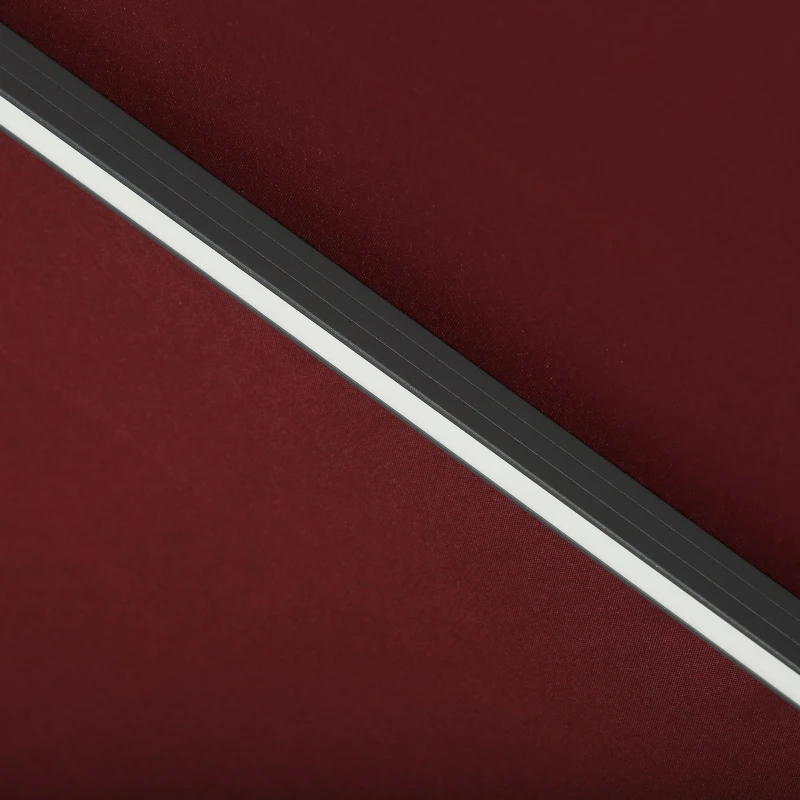 Outsunny 10ft Solar LED Cantilever Patio Umbrella, Aluminum Hanging Offset Umbrella Outdoor Sun Shade with 360 Degree Rotation, Lights, Tilt, Crank, Cross Base, Burgundy