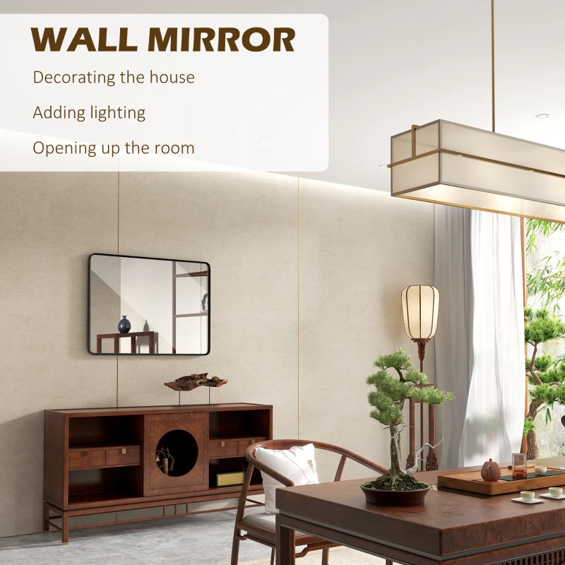 HOMCOM 40 x 30 Wall-Mounted Living Room Rectangle Mirror
