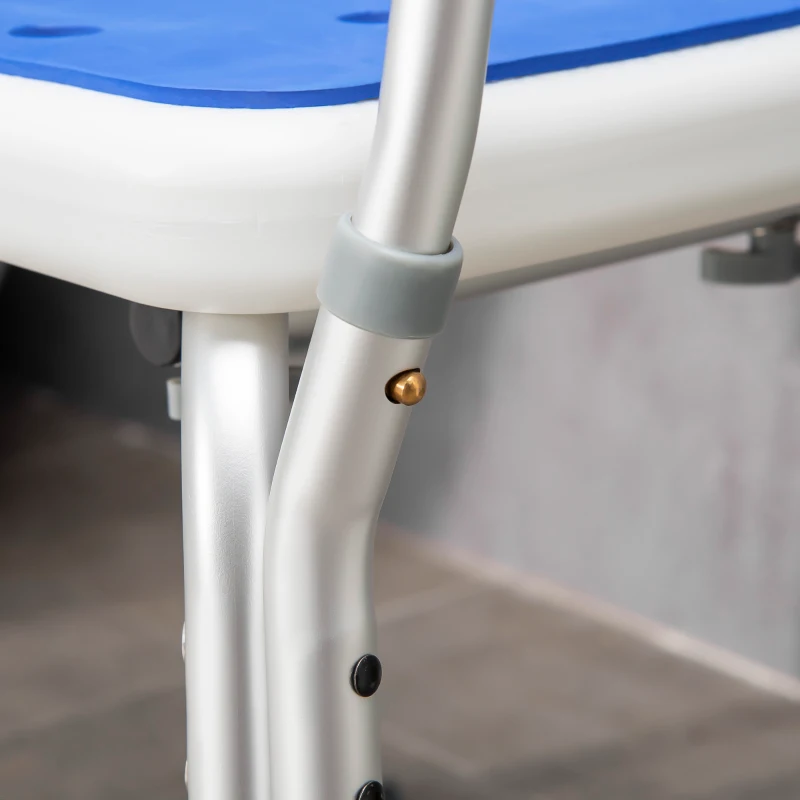 HOMCOM Adjustable Shower Chair with Arms and Back, Bath Chair with Regular Seat, Anti-slip Shower Bench for Seniors and Disabled, Tool-Free Assembly, 299lbs