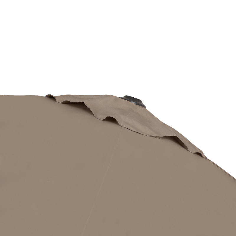 Outsunny 8ft x 8ft Square Offset 360 Cantilever Market Patio Umbrella with Cross Base Brown