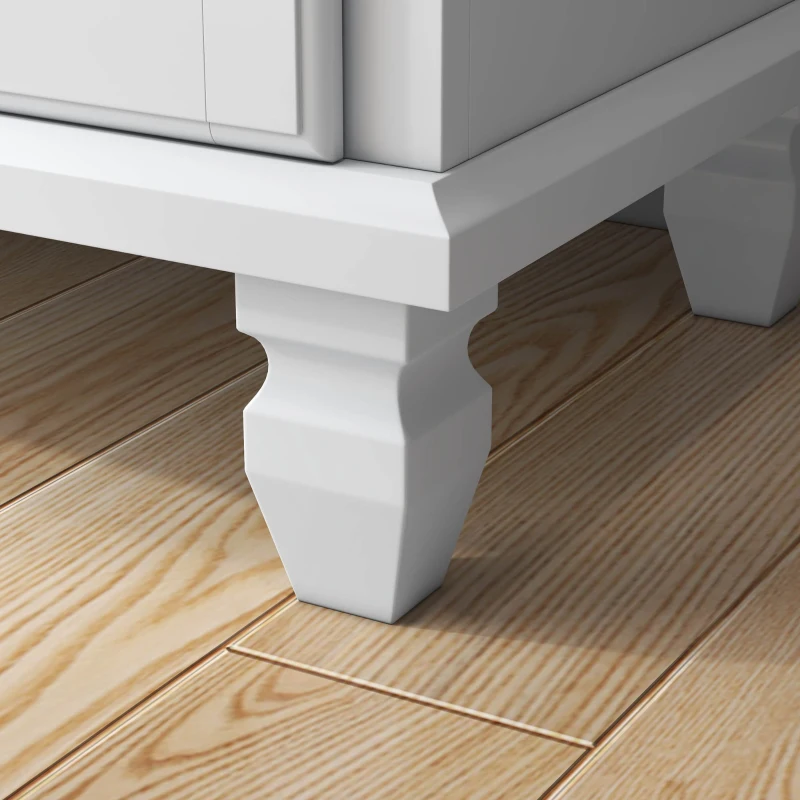 HOMCOM Modern Sideboard Buffet Cabinet with 3 Storage Drawers and 3 Doors for Living Room, Dining Room, White