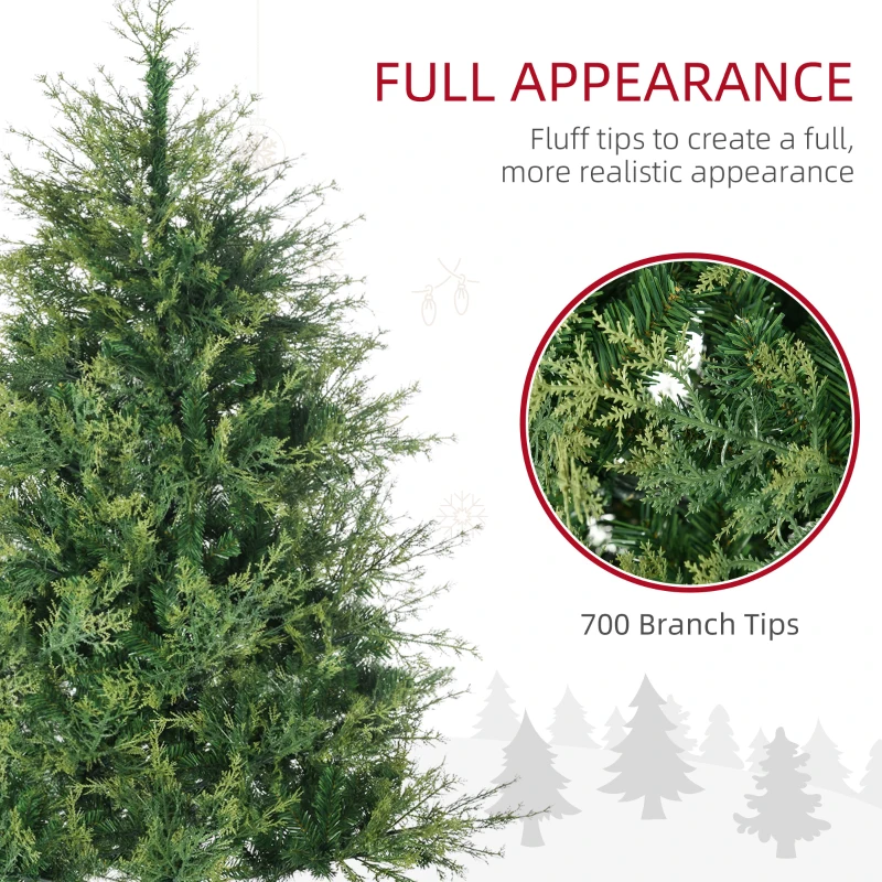 HOMCOM 6' Artificial Christmas Trees, with Easy-to-Shape Branches, Auto Open, Steel Base, Wide Shape