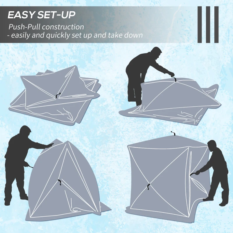 Outsunny 2 Person Insulated Ice Fishing Shelter Pop-Up Portable Ice Fishing Tent with Carry Bag and Anchors for Lowest Temps -22℉, Camouflage