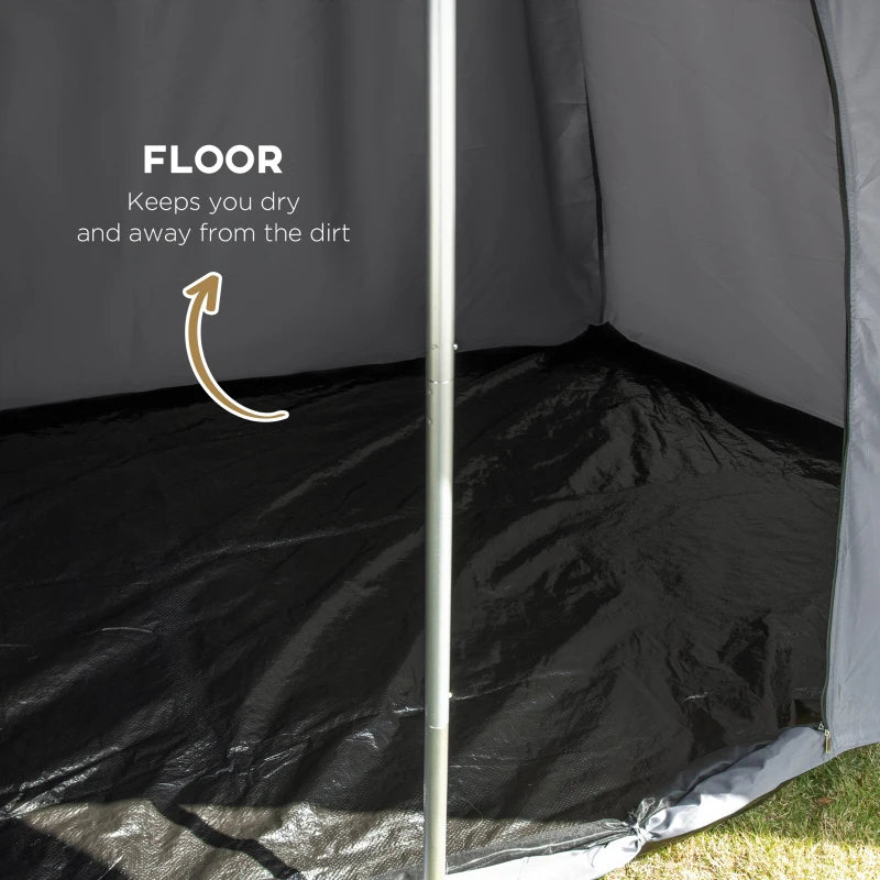 Outsunny 15.4'x15.4'x8.5' Teepee Tent, Waterproof Camping Tent with Porch Area, Floor and Carry Bag, for 2-3 Person Outdoor Backpacking Camping Hiking, Coffee