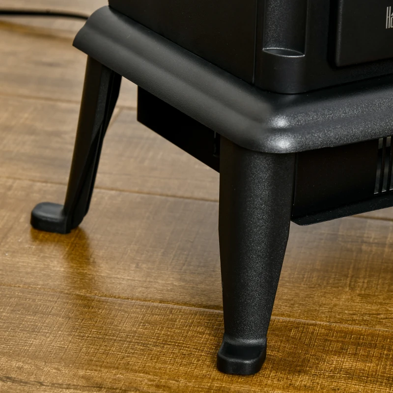 HOMCOM 22" Infrared Electric Fireplace Stove, Freestanding Fireplace Heater with 3D Flame Effect, Adjustable Temperature, Timer, 1000W/1500W, Black