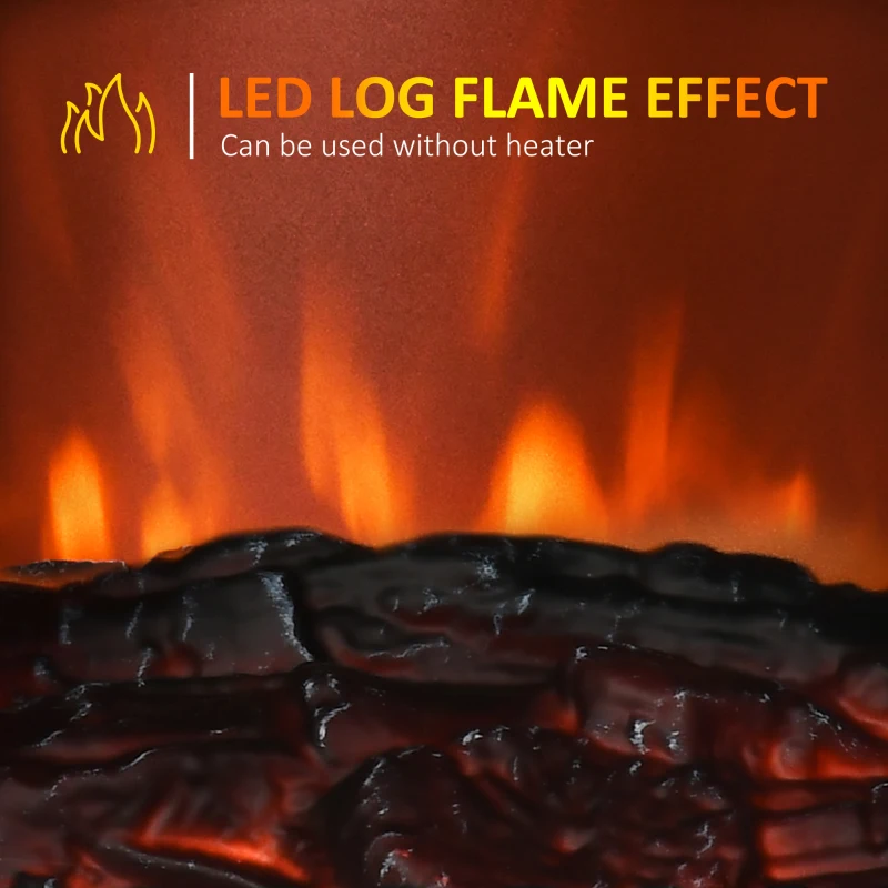 HOMCOM 22" Infrared Electric Fireplace Stove, Freestanding Fireplace Heater with 3D Flame Effect, Adjustable Temperature, Timer, 1000W/1500W, Black