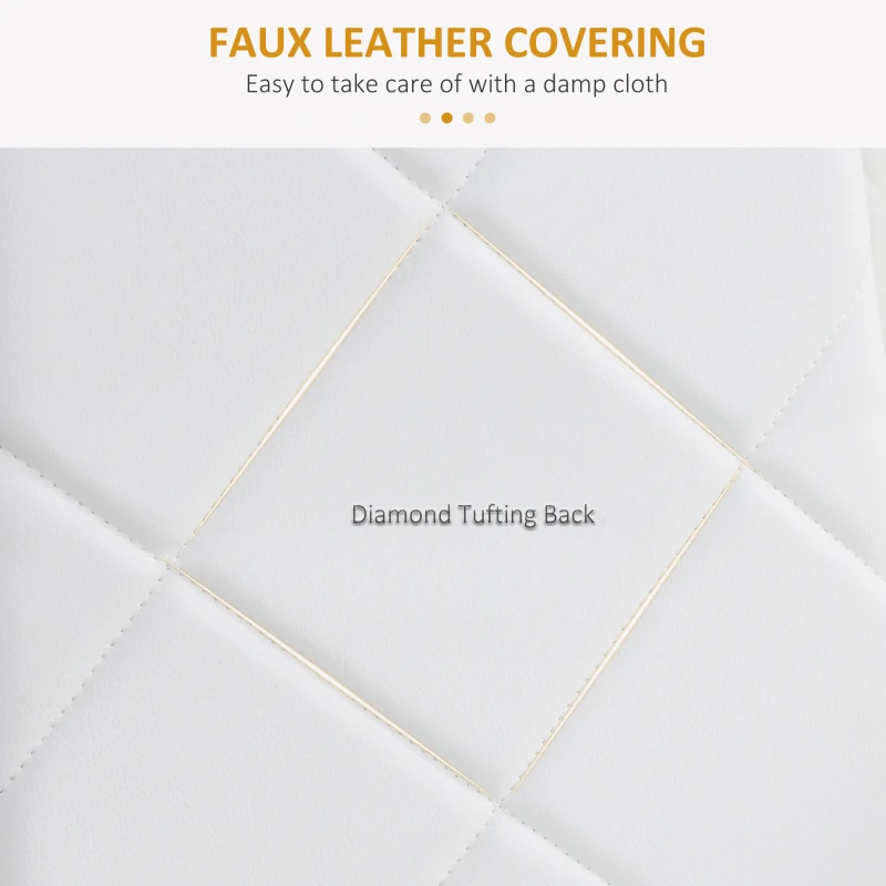 HOMCOM 4 Set Dining Chairs High Back Faux Leather Kitchen Chairs for Living Room Kitchen White