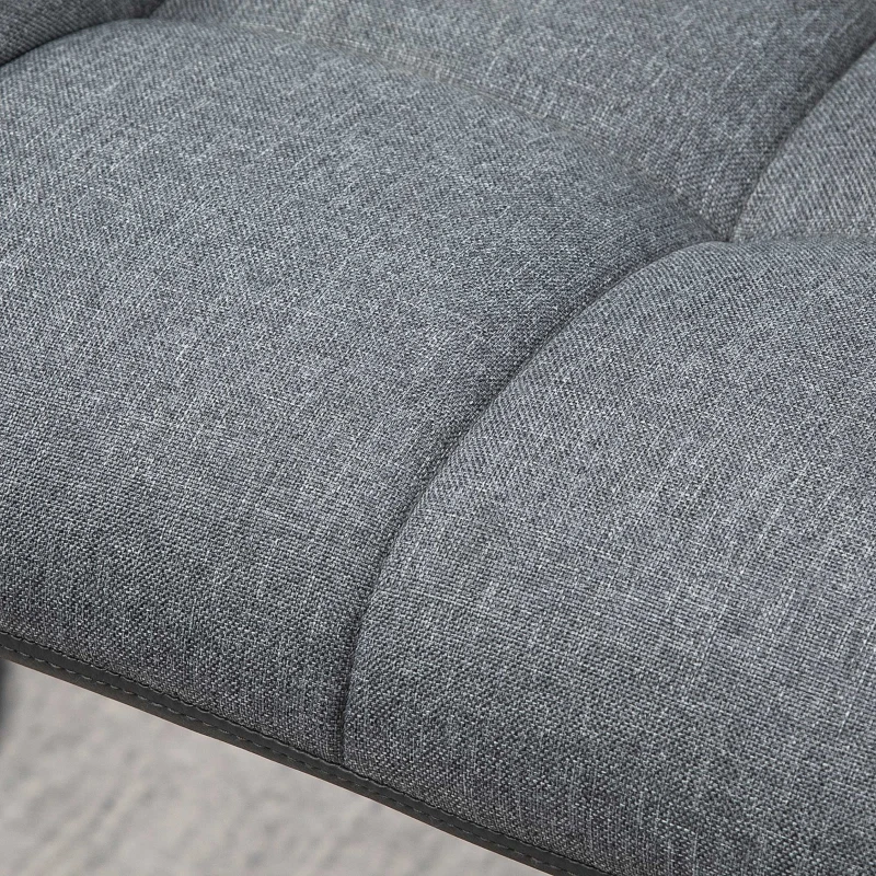 HOMCOM Swivel Barstools Set of 2 Adjustable Bar Stools with Footrest Armrests and PU Leather Back for Dining Room Grey