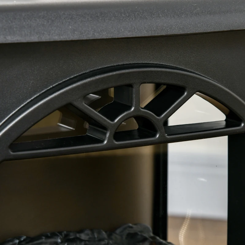 HOMCOM 22" Infrared Electric Fireplace Stove, Freestanding Fireplace Heater with 3D Flame Effect, Adjustable Temperature, Timer, 1000W/1500W, Black