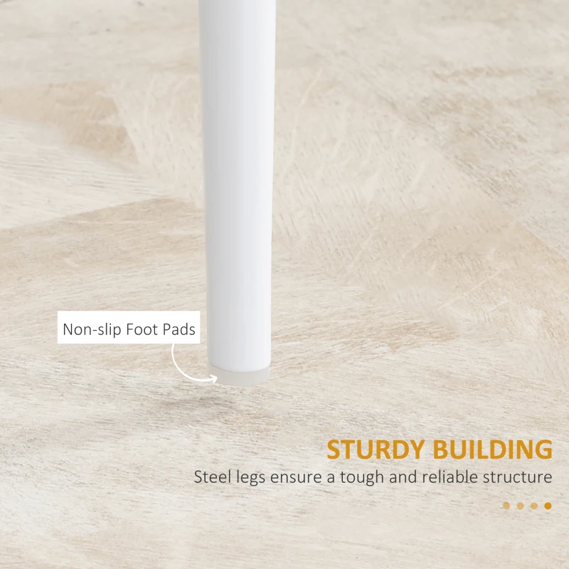 HOMCOM 4 Set Dining Chairs High Back Faux Leather Kitchen Chairs for Living Room Kitchen White