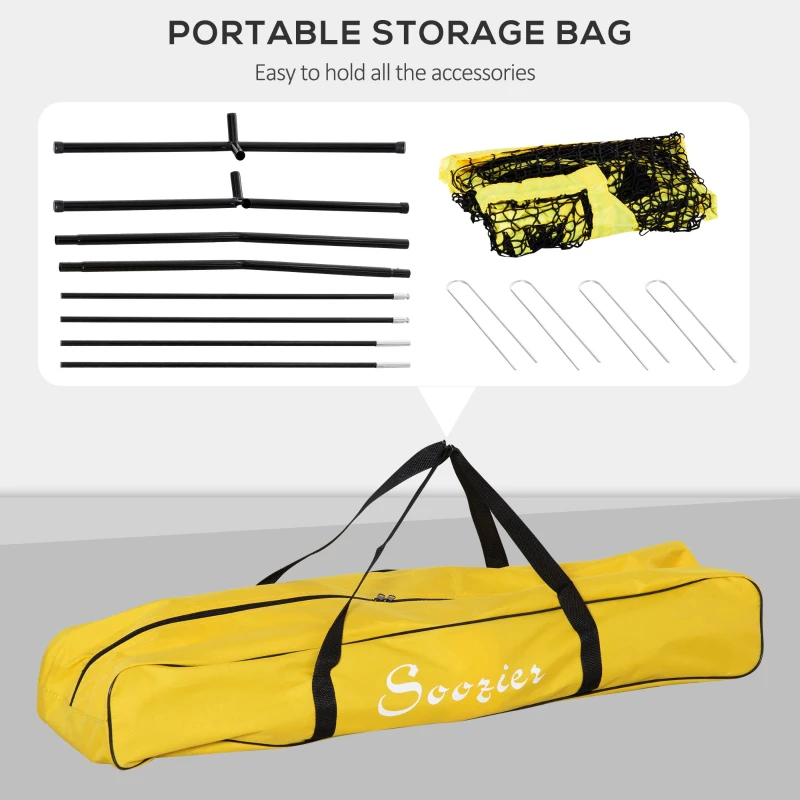 Soozier Portable Soccer Goal Target Net with Carry Bag, Soccer Training Equipment for Aim and Muscle Memory, Shooting Net for Backyard, 3 Pockets