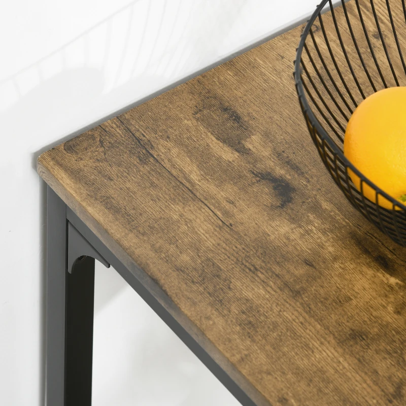 HOMCOM 3 Piece Bar Table and Chairs, Industrial Dining Table Set for 2, Counter Height Kitchen Table with Bar stools, Breakfast Table Set for 2 for Small Space, Rustic Brown