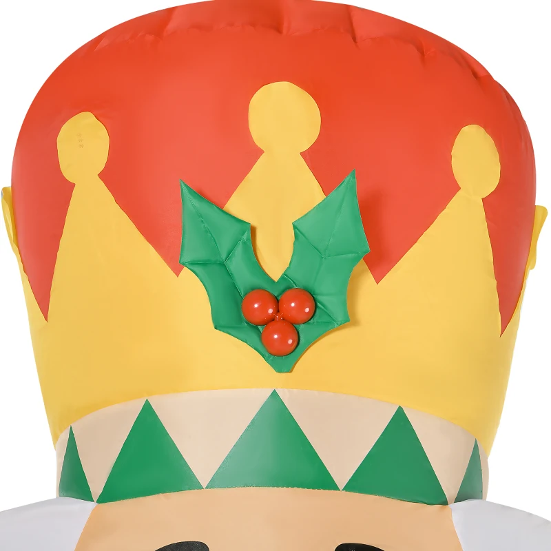HOMCOM 8' Inflatable Christmas Nutcracker Soldier with 4 LED Lights, Blow-Up Outdoor LED Yard Display, Waterproof