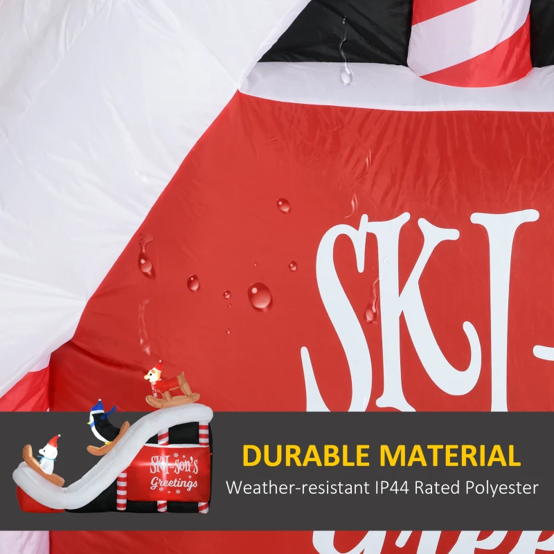 HOMCOM 8.5FT Long Christmas Inflatables Outdoor Decorations Polar Bear, Penguin and Reindeer on the Slope, Blow-Up LED Yard Christmas Decor, Waterproof