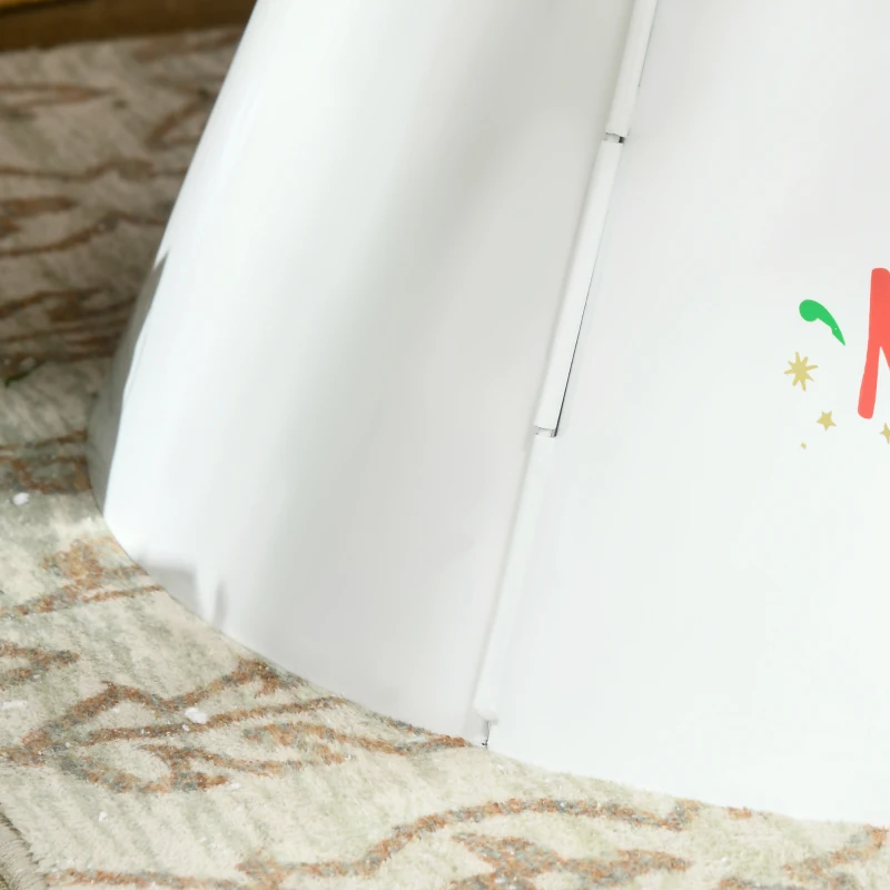 HOMCOM Christmas Tree Collar, Steel Tree Ring Skirt, Home Xmas Decoration for Christmas Tree, 26" x 26" x 11", Cream White