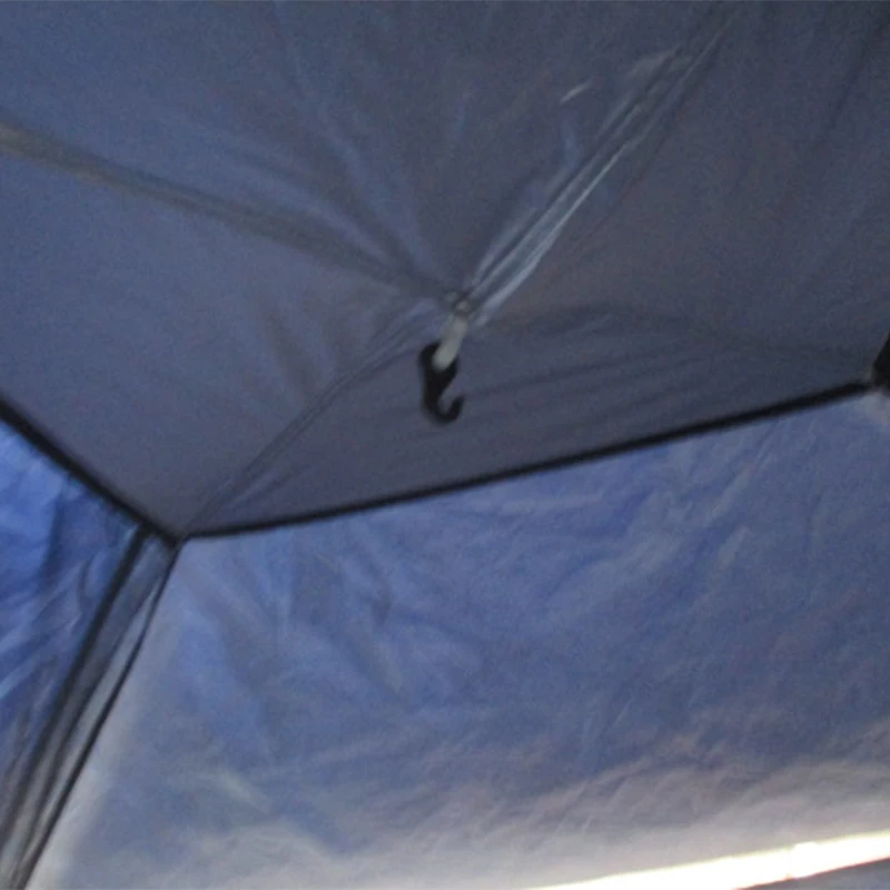 Outsunny 3-4 Person Automatic Camping Tent w/ Porch, Pop Up Tent, Portable Backpacking Shelter with Mesh Windows, Zipped Door, Floor, Hang Hook & Portable Carry Bag, Dark Blue
