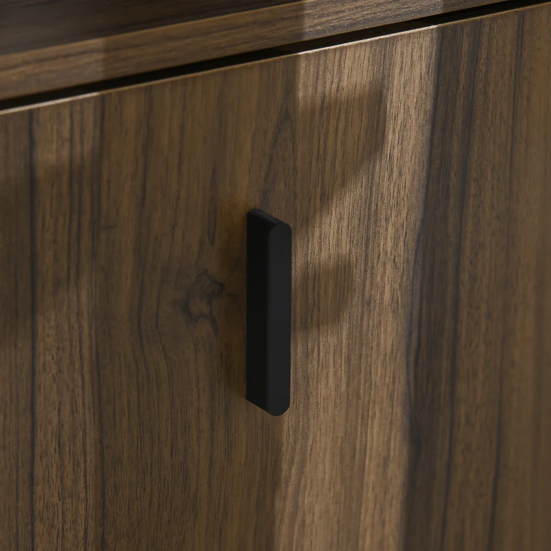 HOMCOM Shoe Storage Cabinet Organizer for 12 Pairs of Shoes with 2 Flip Drawers and Adjustable Shelves, Walnut