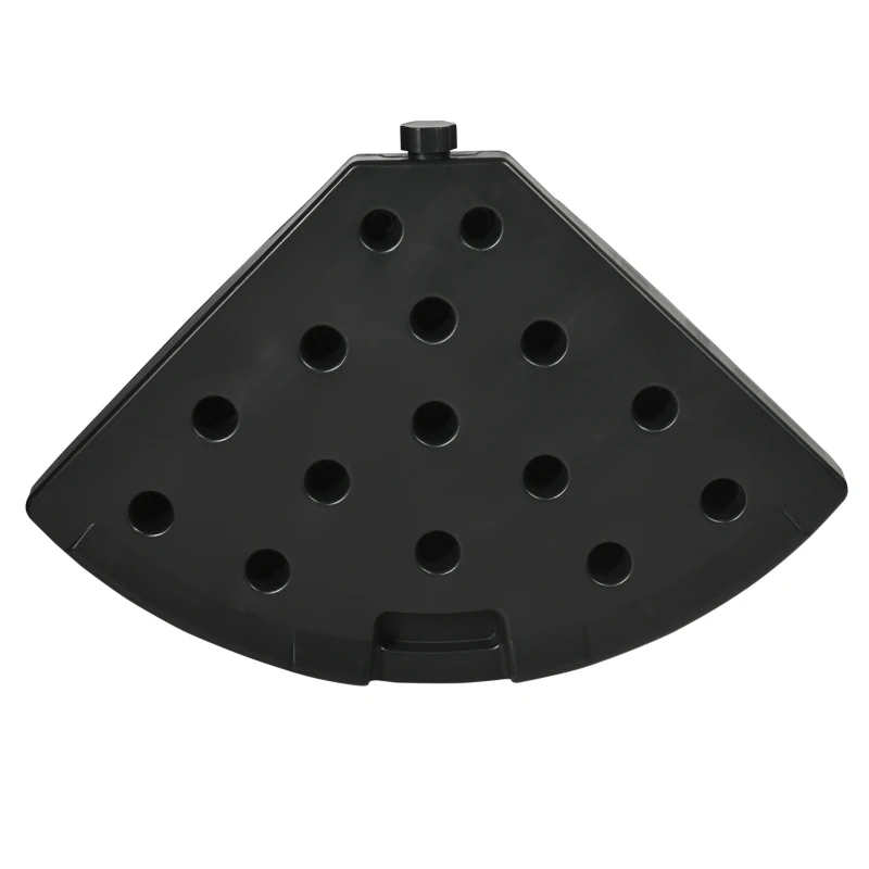 Outsunny 4PCs Cantilever Umbrella Base Weights for Offset Banana Parasol, Wicker Effect HDPE Water or Sand Filled Patio Umbrella Weights with Built-in Handles, Black