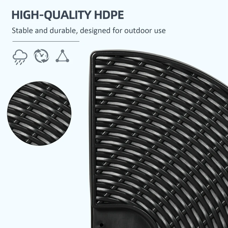Outsunny 4PCs Cantilever Umbrella Base Weights for Offset Banana Parasol, Wicker Effect HDPE Water or Sand Filled Patio Umbrella Weights with Built-in Handles, Black