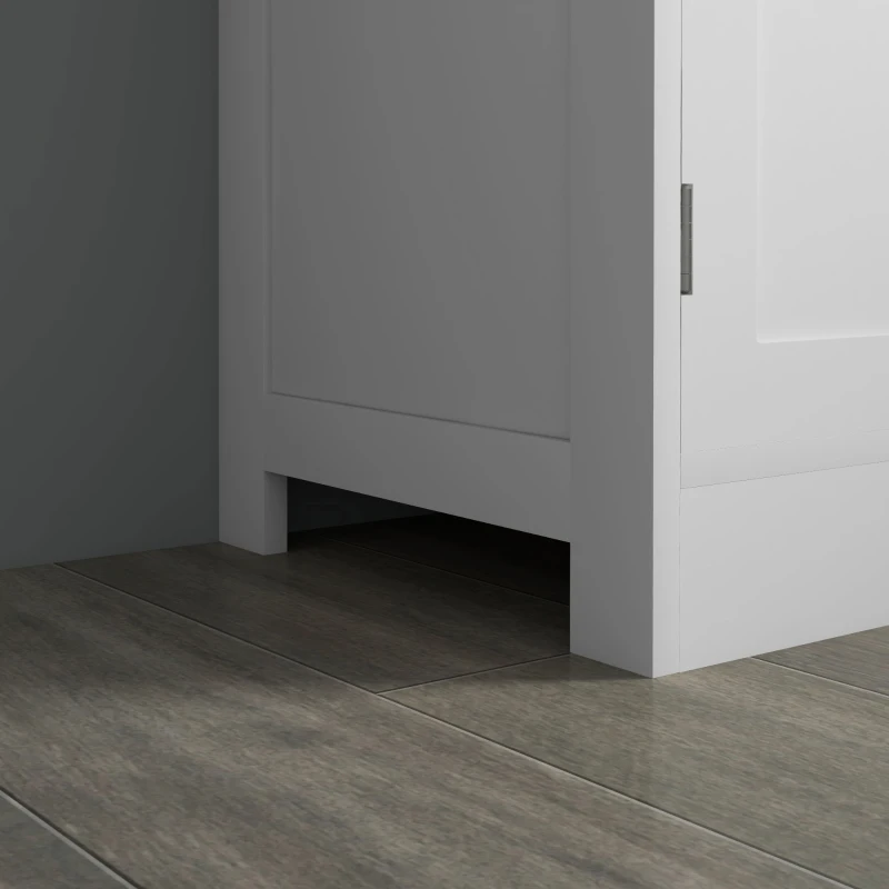 HOMCOM Modern Sideboard Cabinet, Freestanding Sideboards and Buffets with Glass Doors, 4-tier Shelving and Adjustable Shelves