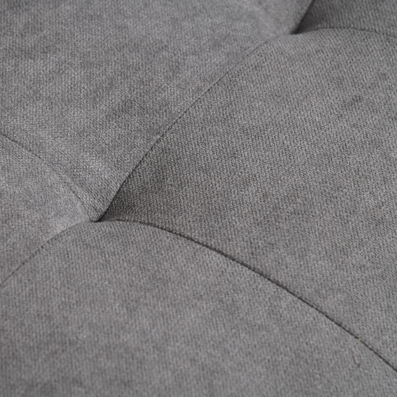 HOMCOM Modern 2-Seater Small Loveseat Button-Tufted Fabric Couch with Storage Chest, Rubberwood Legs, Grey