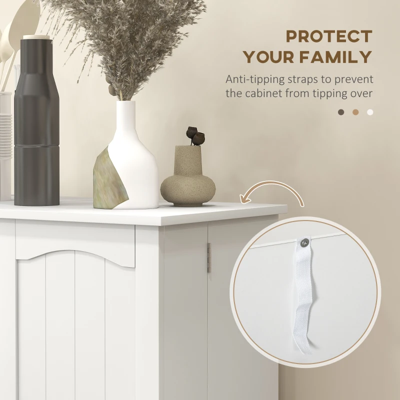 HOMCOM Freestanding Pantry Cabinet 41 Inch Kitchen Pantry with Spice Racks and Adjustable Shelves for Home Use, White