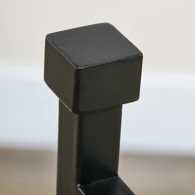 Outsunny 2-Tier Firewood Rack with Shovel, Broom, Poker, Tongs, Side Hooks, Log Holder for Fireplace, Outdoor Indoor Wood Storage Stacker, 21.7" x 12.6" x 30.3", Black