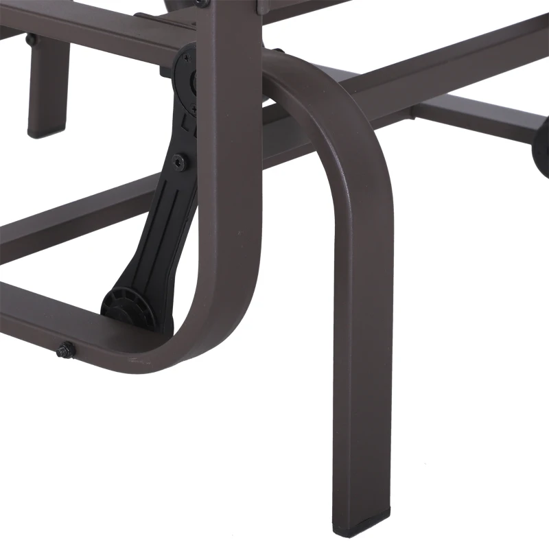 Outsunny Gliding Lounger Chair, Single Rocker with Lightweight Metal & Mesh Construction, White