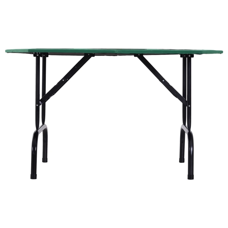 Soozier Poker Table Foldable, 47" Octagon Blackjack Poker Game Table for 8 Players with Cup Holders and Chips Tray, Green Felt