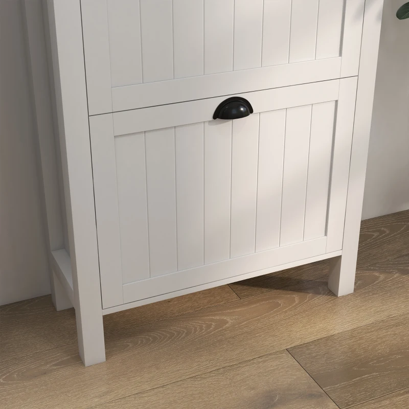 HOMCOM Shoe Storage Cabinet with 2 Flip Drawers for 8 Pairs of Shoes