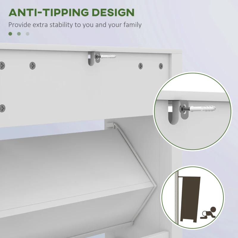 HOMCOM Shoe Storage Cabinet with 2 Flip Drawers for 8 Pairs of Shoes