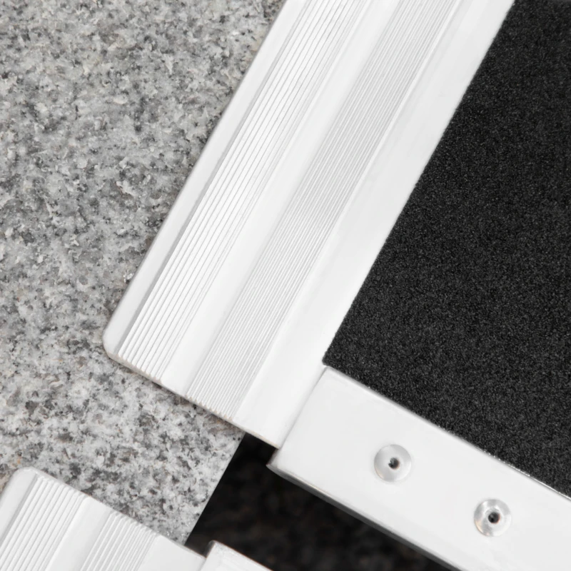HOMCOM Wheelchair Ramp 6FT, Folding Aluminum Threshold Ramp with Non-Slip Surface, Transition Plates, 600lbs Weight Capacity, Handicap Ramp for Home, Doorways, Curbs, Steps