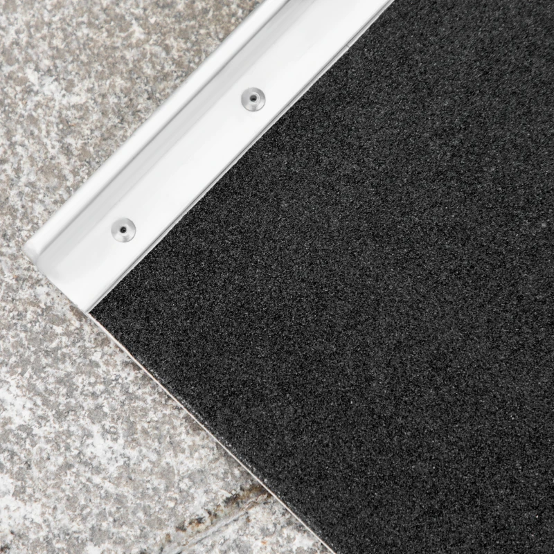 HOMCOM 10' Skidproof Portable Wheelchair Ramp for Home, Steps, Doorways, Carpeted Foldable Handicap Ramp, Threshold Ramp