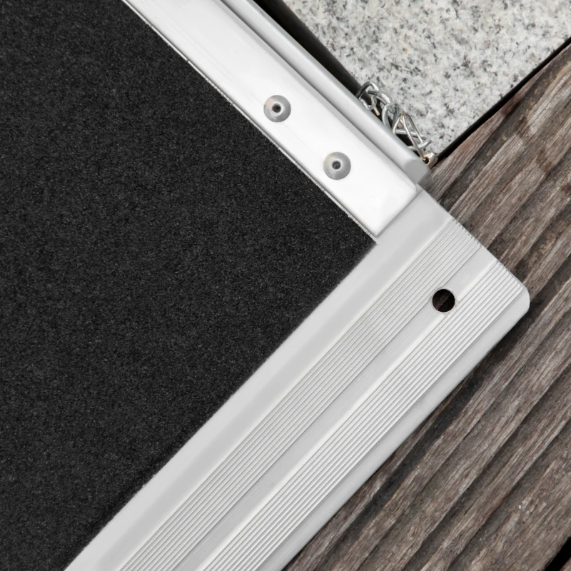 HOMCOM 10' Skidproof Portable Wheelchair Ramp for Home, Steps, Doorways, Carpeted Foldable Handicap Ramp, Threshold Ramp