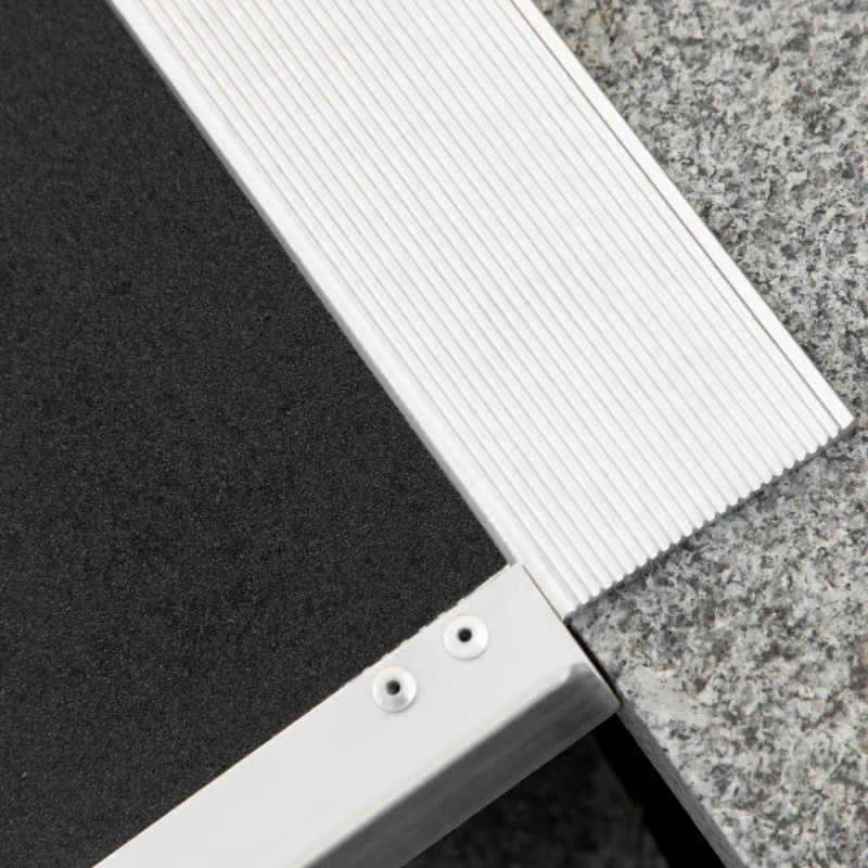HOMCOM 3' Skidproof Portable Wheelchair Ramp for Home, Steps, Doorways, Carpeted Foldable Handicap Ramp, Threshold Ramp