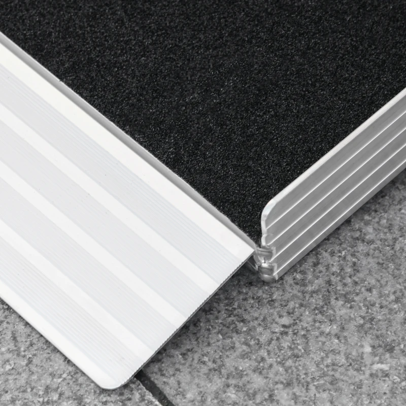 HOMCOM Portable Wheelchair Ramp 4FT, Folding Aluminum Threshold Ramp with, Transition Plates, 600lbs Weight Capacity