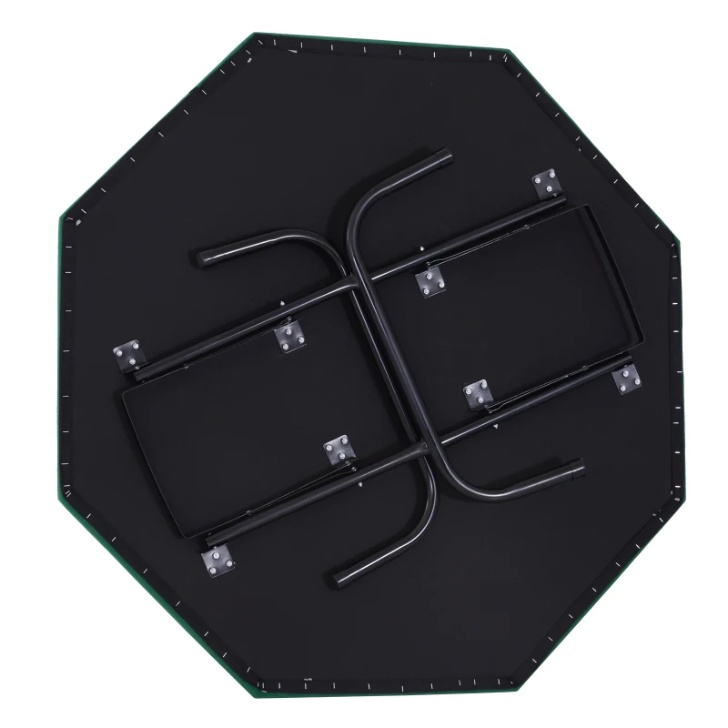 Soozier Poker Table Foldable, 47" Octagon Blackjack Poker Game Table for 8 Players with Cup Holders and Chips Tray, Green Felt