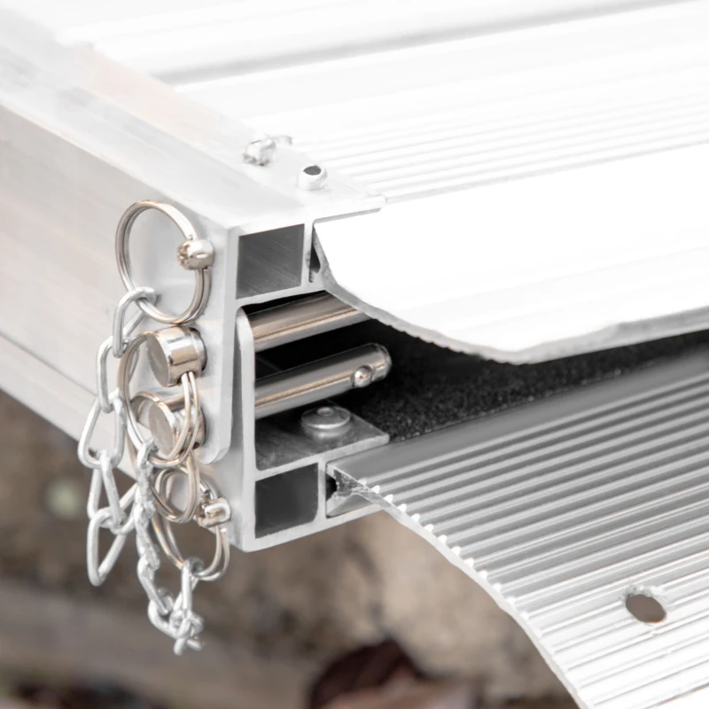 HOMCOM 3' Skidproof Portable Wheelchair Ramp for Home, Steps, Doorways, Carpeted Foldable Handicap Ramp, Threshold Ramp