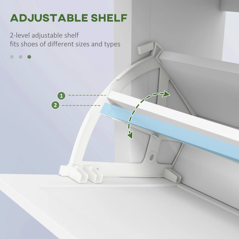 HOMCOM Narrow Shoe Storage with 3 Flip Drawers and Adjustable Shelves, Shoe Cabinet Organizer for 12 Pairs of Shoes, White