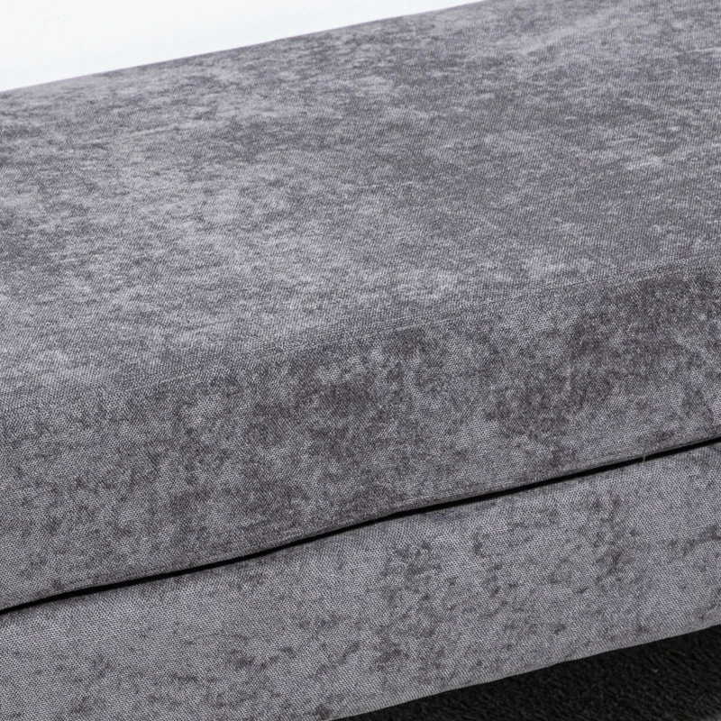 HOMCOM 48 Inches Upholstered Bedroom Bench, Modern End of Bed Bench with Double Layer Seat Cushions and Steel Legs, Dark Gray