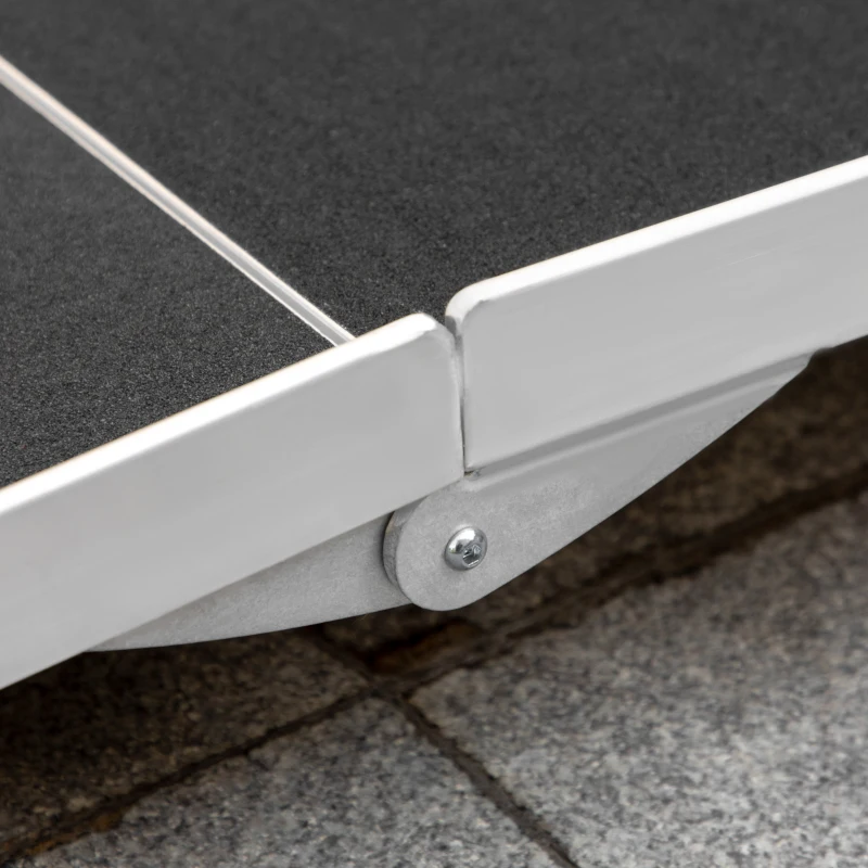 HOMCOM 8' Skidproof Portable Wheelchair Ramp for Home, Steps, Doorways, Carpeted Foldable Handicap Ramp, Threshold Ramp