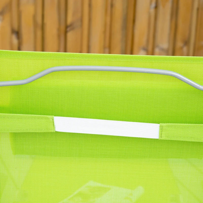 Outsunny Heavy-duty Adjustable Folding Reclining Chair Outdoor Sun Lounger Patio Chaise Lounge Garden Beach Gravity Lounge with Pillow, 7 Adjustable Backrest Positions, Green