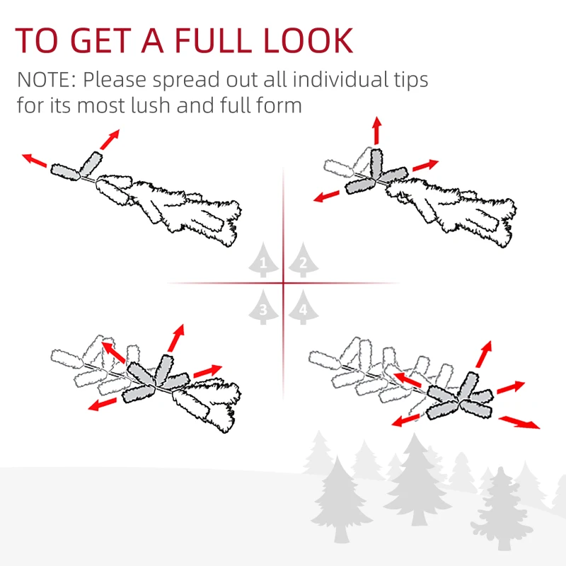 HOMCOM 9ft Tall Pre-Lit Snow-Flocked Artificial Christmas Tree with Realistic Branches, 900 Warm White LED Lights and 2094 Tips