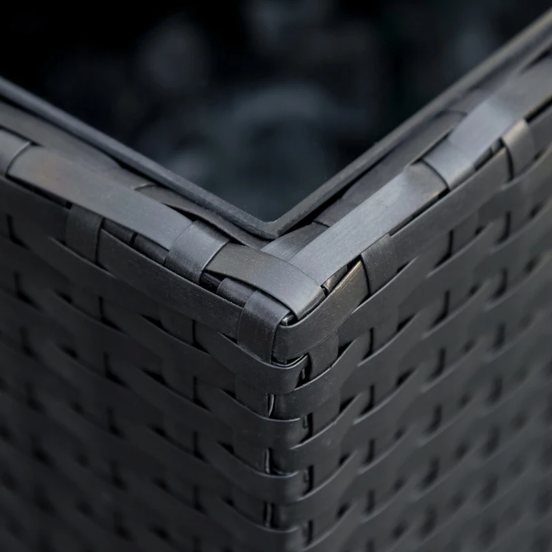 Outsunny 7 Piece Outdoor Patio Furniture Set, PE Rattan Wicker Sectional Sofa Set with Buckling Couch Cushions, Throw Pillows & Coffee Table, Dark Brown, Beige, Orange